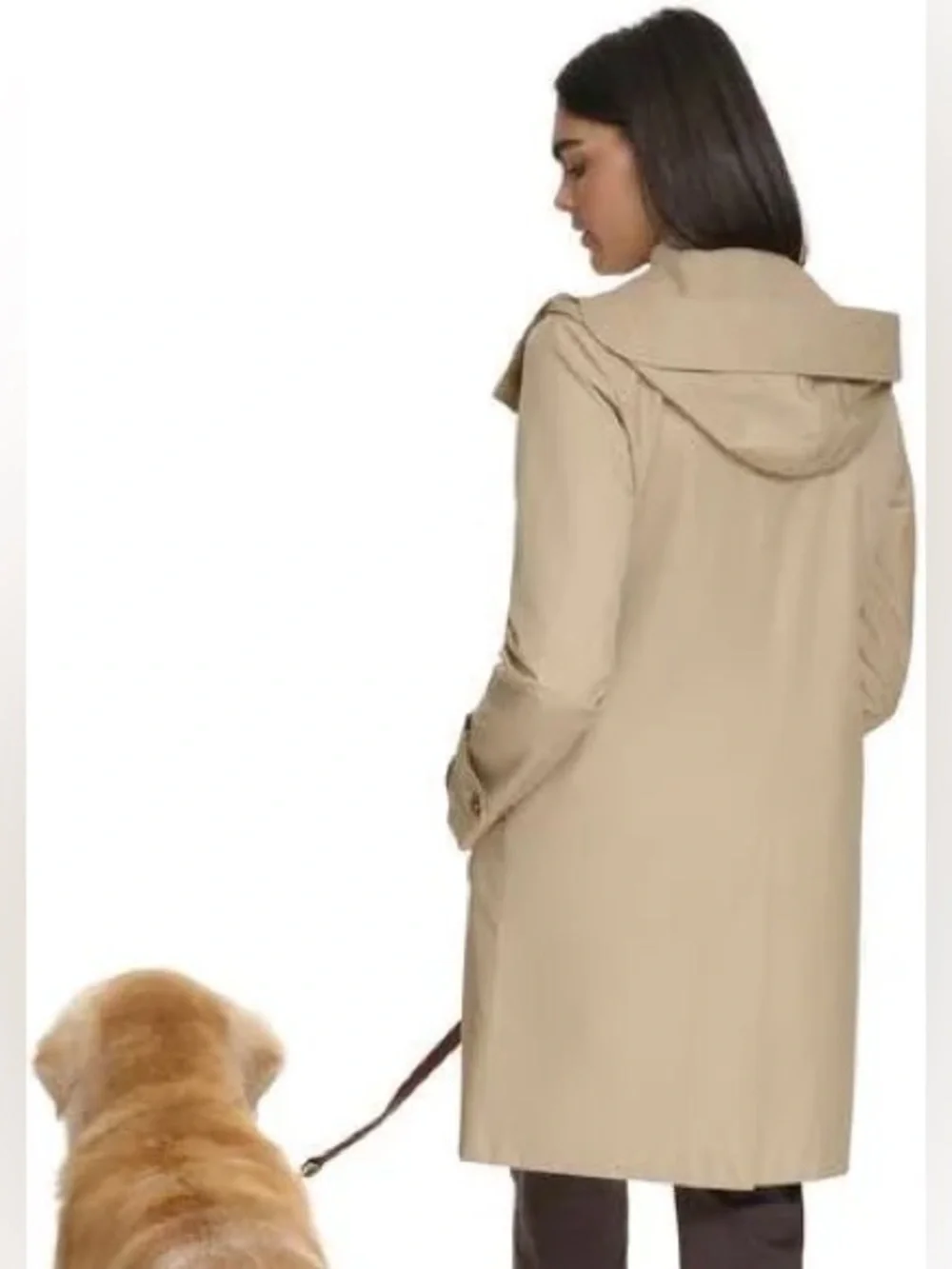 Calvin Klein Attributes Hoody Raincoat in Tan, Sz. S - Picture 2 of 8